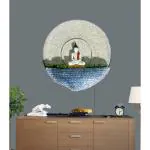 Jodhpur art and Craft iron Handpainted Buddha 3D Relief Mural in Multicolor in Ready to hang