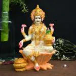 SHRI BALAJI CRAFT Marble Lakshmi Ji Sculpture for Pooja Room I Desk Organizer Spiritual God Idols for Decorative Showpiece