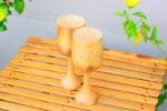 SILPAKARMAN_HANDCRAFTED NATURAL BAMBOO WINE GLASS - SET OF 2