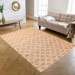 MRIC Collection 5' x 8' Natural/White Handmade Jute Carpet For Living Room Bedroom Dining Room Drawing Hall Kitchen