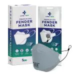 Careview Anti Pollution Fender Premium N95 Mask(Fish Mask), Ear Loop Style (Grey, Pack of 5), Protective Fold Flat N95 Mask with 6 Layers Filtration, Certified by DRDO & ISI (BIS)