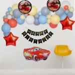 SpecialYou.in Car theme birthday decoration for boys with car theme pastel foil balloons, cars theme lightening MacQueen party supplies, happy birthday banner-59 Items