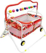 Rawzz Red Metal Cradle |BASSINET|BASINET|CRADLE|BABY BASSINET|BABY BASINET|JHULA|JHOOLA|KIDS|LATEST BASSINET