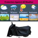 Kappihun- Classic 350 Signalsv- Water Resistant | Dustproof | UV Protection Motorcycle / Bike Body Cover With Mirror Pockets & Lock Belt (Black)