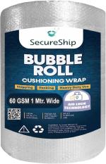 SecureShip 60 Gsm 1 mtr Wide Heavy Protective Air Bubble Wrap Roll for Safe Shipping and Packaging (10 meter Length)