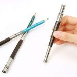 Qatalitic Pencil Extender/Lengthener With Metal Heads (Pack Of 2) | Adjustable Handy Pencil Holder For Schools, Office, Eyeliners, Sketching, Writing