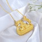 Memoir Brass Gold Radha Krishna Hindu temple Jewellery pendant