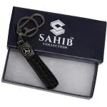 SAHIB COLLECTION Leather Choti & Plain Keychain With Metal Hook Keyring for Car | Bike | Office