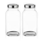 Machak Transparent Glass Square Big Glass Container, 3000 Ml (Set Of 2)