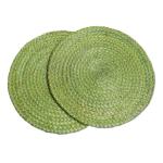 Osric Mehandi Jute Round Braided Place Mats 30 x 30 cm (pack of 2)