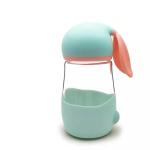 Welour Glass Cute Rabbit Design Water Bottle