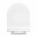 ELEGANT CASA Colour White A-12 Sleek Design Soft-Closing D-Shape Round PP Seat Cover Commode Cover (42 x 36 cm) Adjustable Hinges (Hole distance) from 13-18CM; White