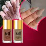 MI Fashion Soft Smooth Unique Matte Nail Polish Combo Sets of 2 Unique Colors (Skin Nude,Nude) 9.9ml each