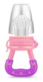 Itsyyboo Baby Food Feeder Fruit Pacifier Fresh Food Fruit Feeding Teether for Toddler Silicone Teething Toy with Pacifiers Meshes Infant Frozen Newborn Nibbler Cover Set (Baby Pink)