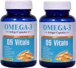 OS Vitals Omega 3 Fish Oil 1000mg Capsules With Fish oil EPA + DHA Enriched 120 Capsules Omega-3 Fatty Acid Capsules for Women & Men (Pack 2)
