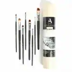 ArtRight Artists Filbert Paint Brush Set with Seamless Synthetic Bristles & Free Brush Holder Professional Artist Handmade Filbert Paintbrush Set for Watercolor Painting (Set of 8)