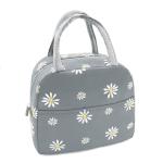 SHAKTISM Lunch Bags Small for Women Work,Student Kids to School,Thermal Cooler Tote Bag Picnic Organizer Storage Lunch Box Portable and Reusable (GrayFlower)