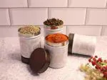 Jiscovery Steel Airtight Container Ubha Dabba Set of 4 | Stainless Steel Kitchen Storage Snack Jar with Lid | Multipurpose Canister Dibba Box for Kitchen | White l 10 * 7 * 7 CM