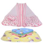 Kwitchy New Born Baby Mosquito Net Bed With Bed Protector