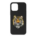 TREEMODA Black Leather Lightweight Tiger Back Cover Case for Apple iPhone 11, 11 Pro, 11 Pro Max, 12 Mini, 12, 12 Pro, 12 Pro Max, 13 Mini, 13, 13 Pro, 13 Pro Max
