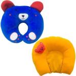 Chinmay Kids Combo of New Born Baby Soft Head Support Pillow with Mustard Seeds & Baby Soft Neck Support Pillow for Head Shaping (0-12 Months, Pack of 2) (Blue- Yellow)