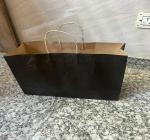 BHARAT PAPERS Fall Gift Bag Maple Leaf Elements Party Treat Bags Kraft Paper Orange Gift Bags with Handles Autumn Leaves Themed Thanksgiving Wedding Parties Birthday Bridal Shower Party Favors (pack of 10)-a24