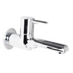 JAQUAR Florentine Prime Series Wall Mount Cold ONLY BIB Cock with Flange (Chrome) | TOP Lever, Brass Body Water Tap/Faucet/Cock for Bathroom | FLP-CHR-5037PM