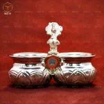 Kumkum Bharani / Punchwala 2 Cup (12 x 9 CM) German Silver