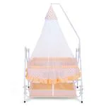 INFANTO Comfy Cradle/JHULA/PALNA/Bed/Baby Bedding - Deluxe: Premium Baby Swing with Storage Basket-CC30A-ORANGE