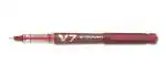 Pilot Hi-Tecpoint V7 Cartridge System Fine Point Liquid Ink Pen | Tip Size - 0.7MM | Refillable with Cartridge | Ink Colour - Red | Pack of 6