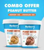 RM NUTBERRY Combo Of Crunchy Peanut + Chocolate Peanut butter(1 KG) Bucket Made with the Finest Roasted Peanuts, No Added Colors & Flavors, High in Protein, Ready to Eat, Pack Of 2