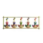 Diggy Arts Hand Crafted And Handpainted 5 Rajasthani Folk Musicians Sitting In Traditional Attire (44 X 15.5 Inches) Wall Decor - Wall Art, Wall Hanging,Showpiece