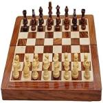SOUVNEAR Premium Quality, Handcrafted Rosewood Unique Chess Board Set, Foldable Secure Storage for Magnetic Pieces with Extra Queens, Chess Set for Kids and Adults, Brown(12x12 Inches)