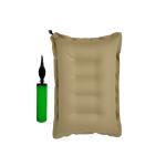 SHIVAM CART Pack of 1 Brown Color Inflatable Soft Portable Air Travel Pillow Cotton air Pillow with air Pump (Brown Color).