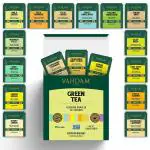 VAHDAM - Organic Green Tea Sampler Trial Pack | 15 Assorted Green Tea Bags | USDA Certified Organic Green Tea