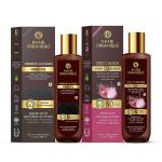 Khadi Organique Onion Black Seed Hair Oil & Red Onion Hair Cleanser (Pack of 2) 400 ml