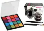 Lenon Beauty Smudge Proof Long Lasting Waterproof Kajal & Hilary Rhoda HR-K01-2 Blushed Eyeshadow Palette & Studio Professional Music Flower Black & Brown Gel Eyeliner (3 Items in the set) (3 Items in the set)