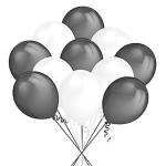 Party Midlinkerz Rubber Black, White HD Metallic Party Balloon for Birthday, Anniversary and Baby Shower (Pack of 51)