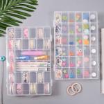 MSclassy Plastic 36 Removable Grid Slot Compartment Divider Jewelry Screw Thread Needle Storage Box Container Organizer - 2 Pieces, Transparent Incomplete