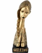Craft Junction Hand Crafted Polyresin Welcome Namaste Lady Decorative Showpiece - 38 cm