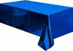 Crackles Blue Shiny Foil Solid Color Reusable Table Cover 1.37mX1.83m for Party Decoration