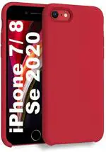 Realcase Red Silicone Shockproof Back Case For Iphone Se 2022, Iphone Se 2020, Iphone 8, Iphone 7