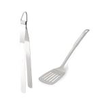 Urban Buy Stainless Steel Roti Chimta Tong With Stainless Steel Pure Egg Palta Spoons and Multicolour, Pack of 2