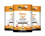 HUMMY GUMMY Sharp Eye Omega 3 Gummies | Protects Against Dry Eyes, Digital Strain, Blue Light Damage | Contains DHA, Vitamin C, E, A Lutein, Astaxanthin, Zeaxanthin | 90 Gummies For Kids, Men & Women