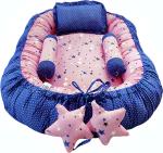 Babysparsh Cotton Baby Bed Sized Bedding Set (Pink and Blue)