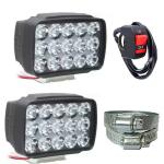 Eshopglee Clamp 5 LED Fog Lamp Combo Lights with On and Off Switch (pack of 2)