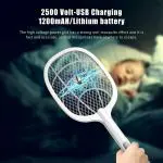 PALFREY Mosquito Killer Racket Rechargeable Handheld Electric Fly Swatter Mosquito Killer Racket Bat with UV Light Lamp Racket USB Charging Base, Electric- Insect Killer