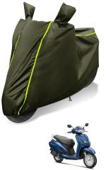 Auto Hub 100% Waterproof Bike Cover for Honda Activa 6G Coated, Dustproof UV Protection Custom Fit bike cover-(Green)