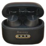 Basssy Air Buds Mini Truly Wireless Bluetooth Headset in-Ear Earbuds with 25H Play - Jet Black (Noise Cancellation)