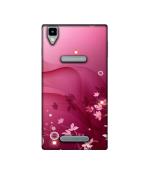 Casotec Pink Abstract Design Printed Silicon Soft TPU Back Case Cover for Panasonic Eluga A2